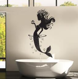 Wall Vinyl Decal Bathroom Mermaid Nautical Ocean Sea Mural Art For - #1007D - thumbnail 1