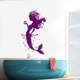 Wall Vinyl Decal Bathroom Mermaid Nautical Ocean Sea Mural Art For - #1007D - thumbnail 3
