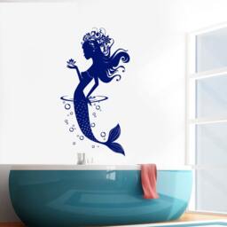 Wall Vinyl Decal Bathroom Mermaid Nautical Ocean Sea Mural Art For - #1007D - thumbnail 2