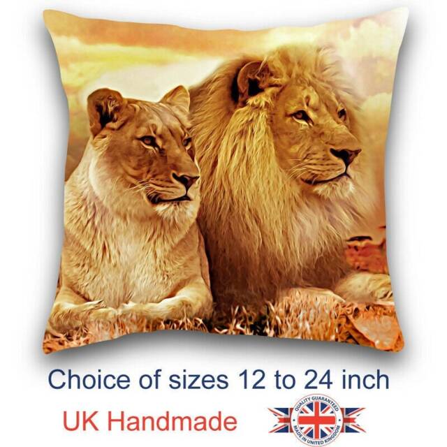 Lion Cushion, & Lioness Choice Of Sizes, Handmade - image 1