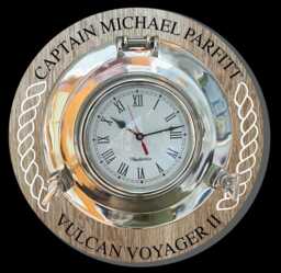 Mounted & Custom Engraved Cast Aluminium Clock - thumbnail 1