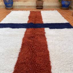 Abstract Berber Wool Rug Handknotted Beni Ourain Accent Rug - thumbnail 2