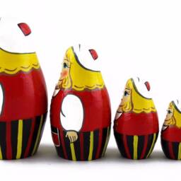 Polish Folk Costume Nesting Dolls Handmade Wooden Matryoshka Set - thumbnail 3