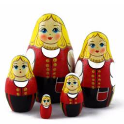 Polish Folk Costume Nesting Dolls Handmade Wooden Matryoshka Set - thumbnail 1