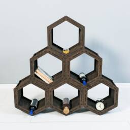 Bookshelf Small Bookcase Geometric Shelves Honeycomb Shelves Hexagon Loft Shelf Housewarming Gift Shelving Unit - thumbnail 3