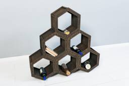 Bookshelf Small Bookcase Geometric Shelves Honeycomb Shelves Hexagon Loft Shelf Housewarming Gift Shelving Unit - thumbnail 1
