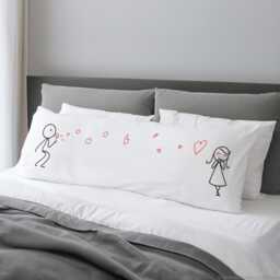 Valentine Pillow Cover, Valentines Day Gift For Her, I Love You Gifts Girlfriend Wife - Boldloft My Heart To Yours Body Pillowcase - thumbnail 3