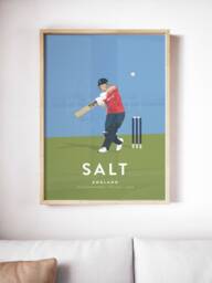 Phil Salt England Cricket Odi Team Art Print - International Icon Collection A3 A4 Poster - thumbnail 1