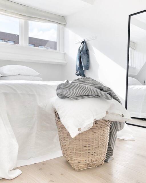 White Linen Pillowcase With Coconut Buttons - Stonewashed Pillow Sham Natural Cover Bedding - image 1