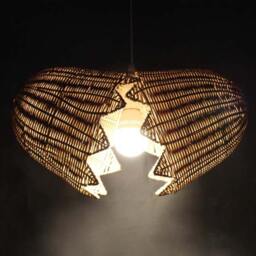 Hand Woven Wicker Pendant Lamp Natural Rural Style Lighting - thumbnail 2