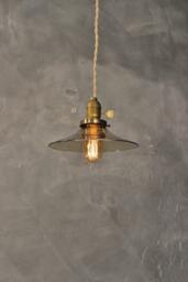 Smoked Glass Pendant Lamp - Vintage Industrial Hanging Light