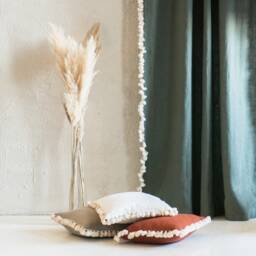 Linen Tassel Curtains, Natural Window Curtain Panels With Tassels, Blackout Or Privacy Lined Drapes - thumbnail 2