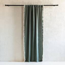 Linen Tassel Curtains, Natural Window Curtain Panels With Tassels, Blackout Or Privacy Lined Drapes - thumbnail 3