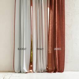 Linen Tassel Curtains, Natural Window Curtain Panels With Tassels, Blackout Or Privacy Lined Drapes - thumbnail 4