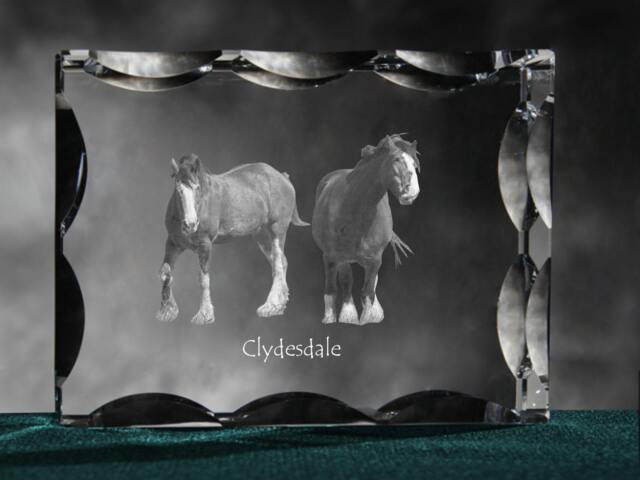 Clydesdale , Cubic Crystal With Horse, Souvenir, Decoration, Limited Edition, Collection - image 1