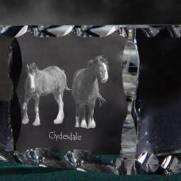 Clydesdale , Cubic Crystal With Horse, Souvenir, Decoration, Limited Edition, Collection - thumbnail 2