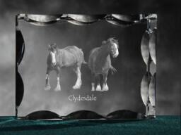 Clydesdale , Cubic Crystal With Horse, Souvenir, Decoration, Limited Edition, Collection - thumbnail 1