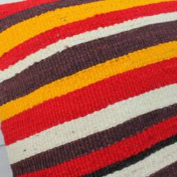 40cm Vintage Kilim Cushion Cover Handwoven - Boho Vibrant Stripes Sunshine - thumbnail 3