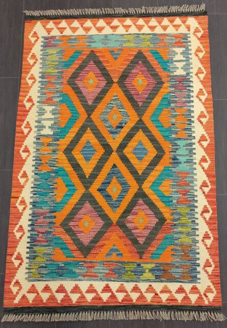 Classic Kilim Rug, Handmade Artisan Afghan Turkish Persian Qashqai Navajo Bohemian Natural Wool Flatweave Multicolour Rug 154x101 cm - image 1