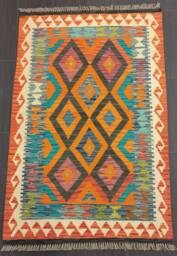 Classic Kilim Rug, Handmade Artisan Afghan Turkish Persian Qashqai Navajo Bohemian Natural Wool Flatweave Multicolour Rug 154x101 cm - thumbnail 1