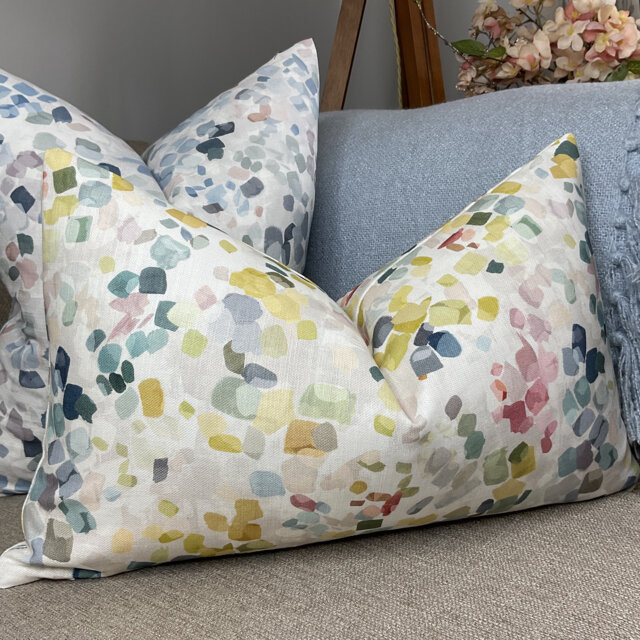 John Lewis & Partners Dapple Fabric French Blue Abstract Cushion Cover, Decorative Pillow For Sofa Bed , Double Sided Made in UK - image 1