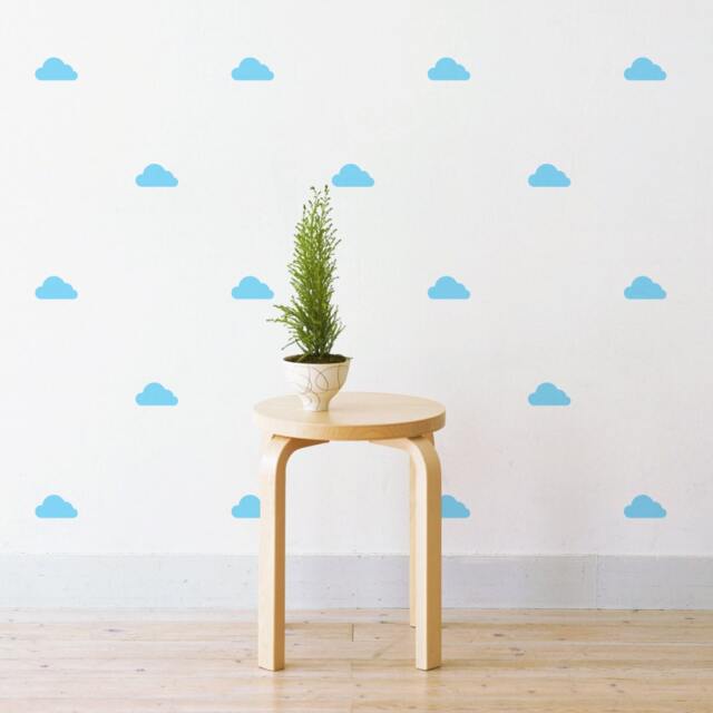 Mini Clouds - Set Of 48 Wall Sticker Decal - Pattern, Art, Girls Room, Boys Nursery Decal, Decals, Kids Room Patterns - image 1