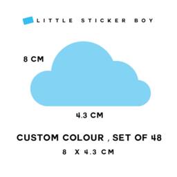 Mini Clouds - Set Of 48 Wall Sticker Decal - Pattern, Art, Girls Room, Boys Nursery Decal, Decals, Kids Room Patterns - thumbnail 2