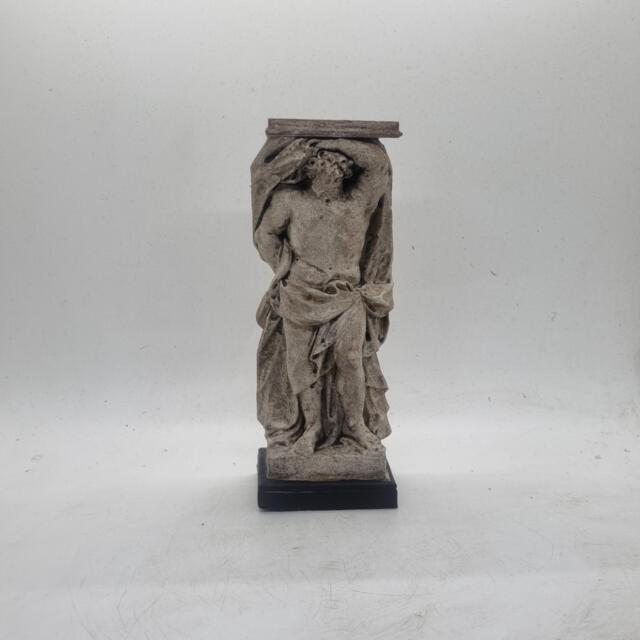 Marble Effect Atlas Statuette, Roman Sculpture, Greek Mythology Gift Idea, Greek Titan Bust, Hellenistic Decoration, Faux Antique Statue - image 1