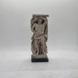 Marble Effect Atlas Statuette, Roman Sculpture, Greek Mythology Gift Idea, Greek Titan Bust, Hellenistic Decoration, Faux Antique Statue - thumbnail 1