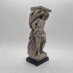 Marble Effect Atlas Statuette, Roman Sculpture, Greek Mythology Gift Idea, Greek Titan Bust, Hellenistic Decoration, Faux Antique Statue - thumbnail 2