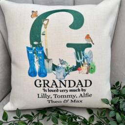 Personalized Gardening Grandad Cushion Linen Grandpa Pillow - thumbnail 2