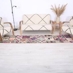 Moroccan Runner Rug 2x9 Ft - Authentic Boujaad Wool For Hallways - thumbnail 2