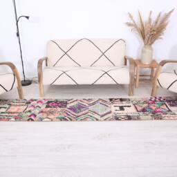Moroccan Runner Rug 2x9 Ft - Authentic Boujaad Wool For Hallways - thumbnail 4