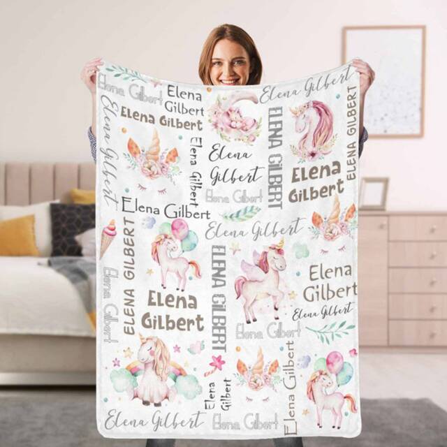 Personalized Baby Blanket With Name - Custom Soft Throw For Newborns, Kids, Girls & Boys (Star Rabbit Design) - View #6