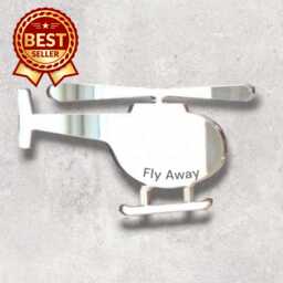 Helicopter Acrylic Mirror Wall Art Personalized Engraving Available