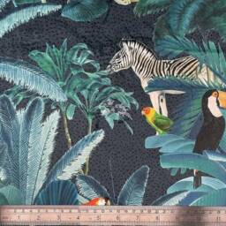 Tropical Velvet Cushion Cover - Royal Palm Midnight Botanical, Floral, Exotic, Premium Quality Square 40cm X - thumbnail 3