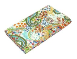 Indian Hand Stitched Paisley Twin Kantha Quilt Throw Paisley Recycled Blanket & Throw - thumbnail 4