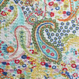 Indian Hand Stitched Paisley Twin Kantha Quilt Throw Paisley Recycled Blanket & Throw - thumbnail 3
