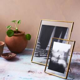 Pure Brass Photo Frame/Recycled Glass & Portrait Frames Sizes - 4x6, 5x7, 8x10 - thumbnail 1