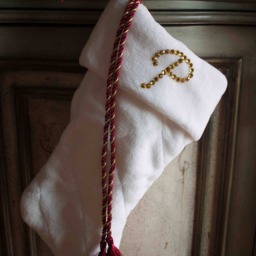 Christmas Stocking W/Swarovski Crystal Monogram - thumbnail 2