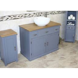 Bathroom Vanity Unit - Grey Cabinet Wash Stand With Ceramic Basin 1161Gcbc - thumbnail 3