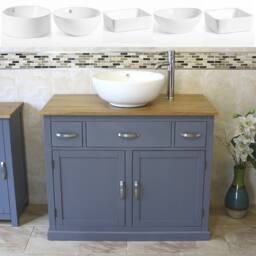 Bathroom Vanity Unit - Grey Cabinet Wash Stand With Ceramic Basin 1161Gcbc - thumbnail 2