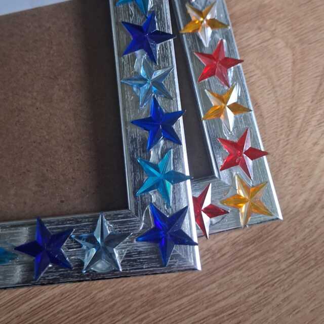 Colourful Star Shaped Rhinestones Photo Frame 4 X 6 Inches - image 1