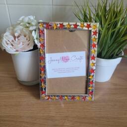 Colourful Star Shaped Rhinestones Photo Frame 4 X 6 Inches - thumbnail 3