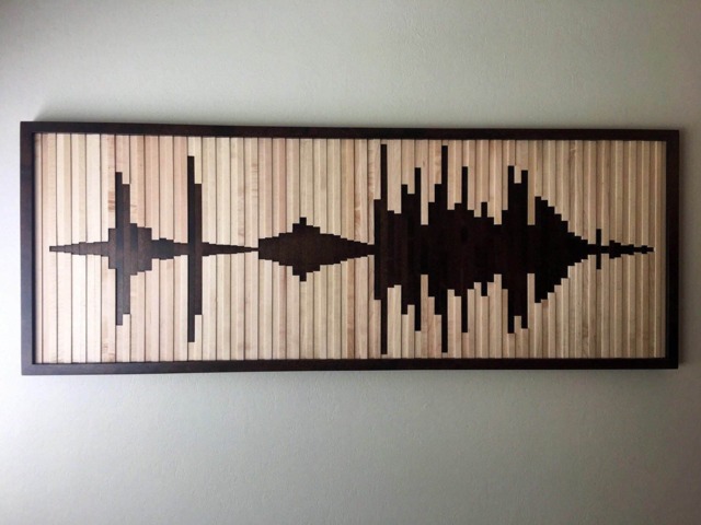 Abstract Sound Wave, Wood Wall Art, Wall, Wave Wooden, Decor, Sculpture - image 1