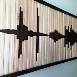 Abstract Sound Wave, Wood Wall Art, Wall, Wave Wooden, Decor, Sculpture - thumbnail 2