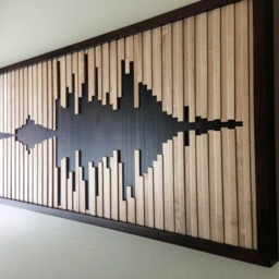 Abstract Sound Wave, Wood Wall Art, Wall, Wave Wooden, Decor, Sculpture - thumbnail 3