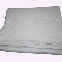 White Cotton Cutwork Kantha Quilt Queen Size Bedspreadfloral Print Bedspread Throw - thumbnail 2