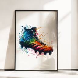 Colourful Rugby Poster Set - 3 Line Drawing Prints - Boys Bedroom Decor A4/A3 Wall Art Watercolour Artwork Gifts Boy Player Gift - thumbnail 3