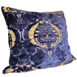 Decorative Pillow Case Blue Silk Heddle Velvet Luigi Bevilacqua Fabric Torcello Pattern - Made in Italy - thumbnail 3